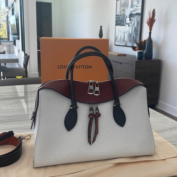 Louis Vuitton Tuileries- white Epi leather with black / brown  GORGEOUS BAG! - Picture 1 of 12